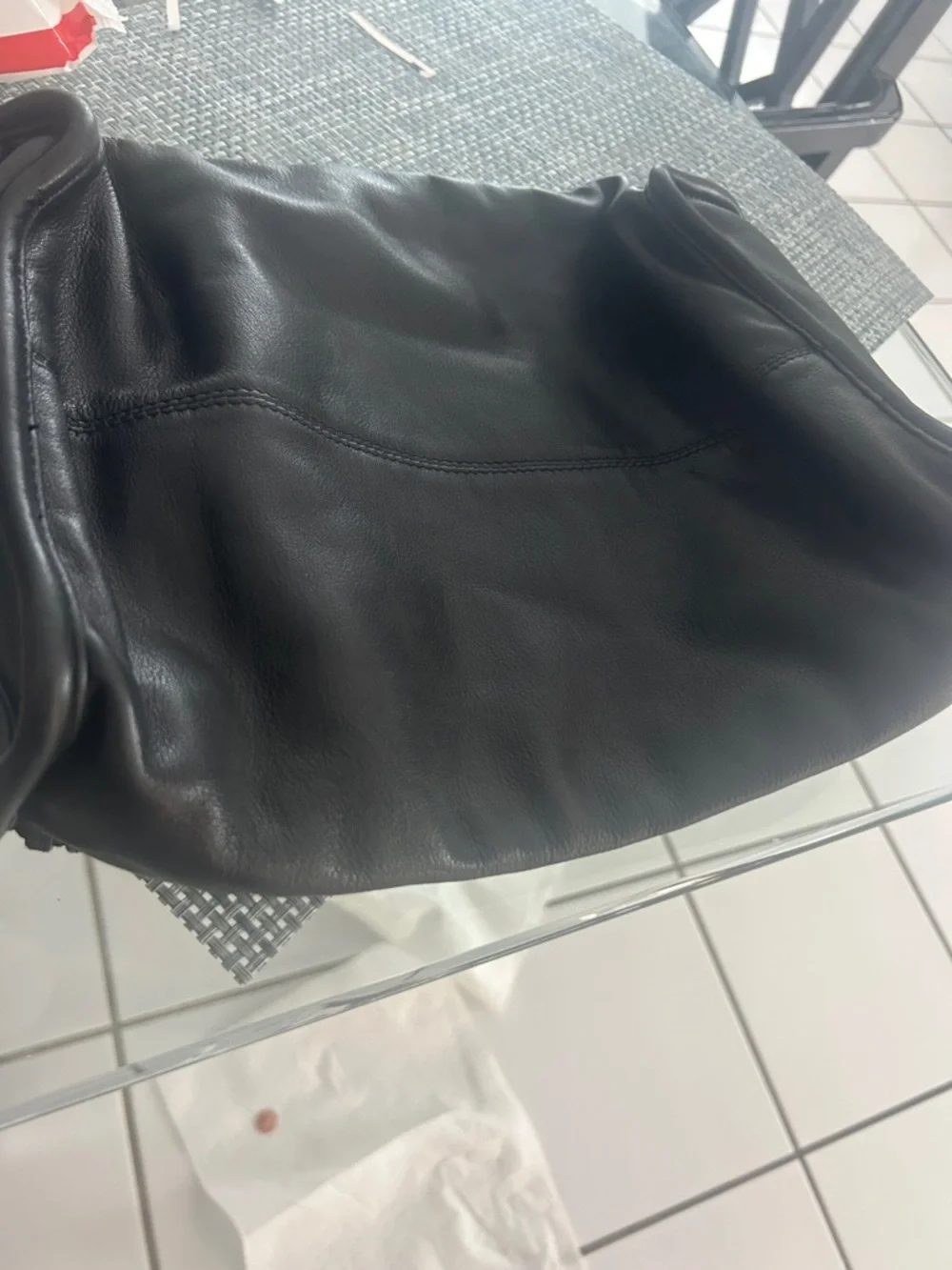 Tumi Men's Black Leather carry travel bag